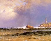 Coastal Scene with Lighthouse - 阿尔弗雷德·汤普森·布雷奇